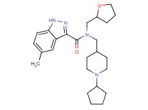 N-[(1-cyclopentyl-4-piperidinyl)methyl]-5-methyl-N-(tetrahydro-2-furanylmethyl)-1H-indazole-3-carboxamide