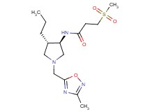 N-{rel-(3R,4S)-1-[(3-methyl-1,2,4-oxadiazol-5-yl)methyl]-4-propyl-3-pyrrolidinyl}-3-(methylsulfonyl)propanamide hydrochloride