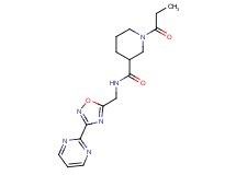 1-propionyl-N-{[3-(2-pyrimidinyl)-1,2,4-oxadiazol-5-yl]methyl}-3-piperidinecarboxamide