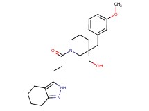 {3-(3-methoxybenzyl)-1-[3-(4,5,6,7-tetrahydro-2H-indazol-3-yl)propanoyl]-3-piperidinyl}methanol