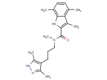 N-[3-(3,5-dimethyl-1H-pyrazol-4-yl)propyl]-N,3,4,7-tetramethyl-1H-indole-2-carboxamide