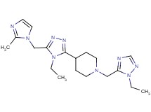 4-{4-ethyl-5-[(2-methyl-1H-imidazol-1-yl)methyl]-4H-1,2,4-triazol-3-yl}-1-[(1-ethyl-1H-1,2,4-triazol-5-yl)methyl]piperidine