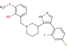 2-({3-[4-(2,4-difluorophenyl)-1H-pyrazol-5-yl]-1-piperidinyl}methyl)-6-methoxyphenol