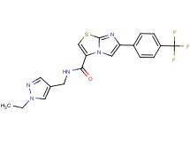 N-[(1-ethyl-1H-pyrazol-4-yl)methyl]-6-[4-(trifluoromethyl)phenyl]imidazo[2,1-b][1,3]thiazole-3-carboxamide