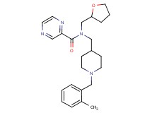 N-{[1-(2-methylbenzyl)-4-piperidinyl]methyl}-N-(tetrahydro-2-furanylmethyl)-2-pyrazinecarboxamide