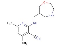 4,6-dimethyl-2-[(1,4-oxazepan-6-ylmethyl)amino]nicotinonitrile hydrochloride