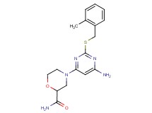 4-{6-amino-2-[(2-methylbenzyl)thio]pyrimidin-4-yl}morpholine-2-carboxamide