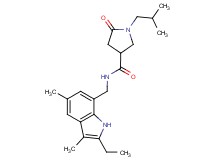 N-[(2-ethyl-3,5-dimethyl-1H-indol-7-yl)methyl]-1-isobutyl-5-oxopyrrolidine-3-carboxamide