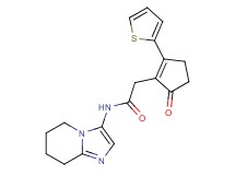 2-[5-oxo-2-(2-thienyl)cyclopent-1-en-1-yl]-N-(5,6,7,8-tetrahydroimidazo[1,2-a]pyridin-3-yl)acetamide