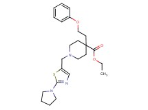 ethyl 4-(2-phenoxyethyl)-1-{[2-(1-pyrrolidinyl)-1,3-thiazol-5-yl]methyl}-4-piperidinecarboxylate