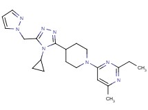 4-{4-[4-cyclopropyl-5-(1H-pyrazol-1-ylmethyl)-4H-1,2,4-triazol-3-yl]piperidin-1-yl}-2-ethyl-6-methylpyrimidine
