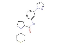 N-[3-(1H-pyrazol-1-yl)phenyl]-1-(tetrahydro-2H-thiopyran-4-yl)prolinamide