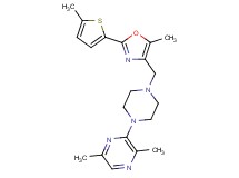 2,5-dimethyl-3-(4-{[5-methyl-2-(5-methyl-2-thienyl)-1,3-oxazol-4-yl]methyl}-1-piperazinyl)pyrazine