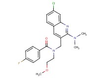 N-{[7-chloro-2-(dimethylamino)-3-quinolinyl]methyl}-4-fluoro-N-(2-methoxyethyl)benzamide