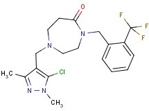 1-[(5-chloro-1,3-dimethyl-1H-pyrazol-4-yl)methyl]-4-[2-(trifluoromethyl)benzyl]-1,4-diazepan-5-one