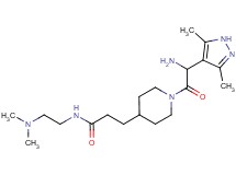 3-{1-[amino(3,5-dimethyl-1H-pyrazol-4-yl)acetyl]piperidin-4-yl}-N-[2-(dimethylamino)ethyl]propanamide