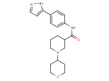 N-[4-(1H-pyrazol-5-yl)phenyl]-1-(tetrahydro-2H-thiopyran-4-yl)-3-piperidinecarboxamide