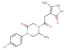 1-(4-chlorophenyl)-5-methyl-4-[(5-methyl-3-oxo-2,3-dihydro-1H-pyrazol-4-yl)acetyl]-2-piperazinone