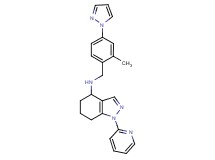 N-[2-methyl-4-(1H-pyrazol-1-yl)benzyl]-1-(2-pyridinyl)-4,5,6,7-tetrahydro-1H-indazol-4-amine