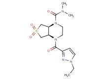 (4aR*,7aS*)-4-[(1-ethyl-1H-pyrazol-3-yl)carbonyl]-N,N-dimethylhexahydrothieno[3,4-b]pyrazine-1(2H)-carboxamide 6,6-dioxide