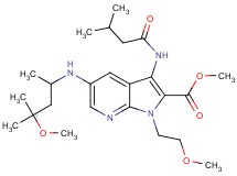 methyl 5-[(3-methoxy-1,3-dimethylbutyl)amino]-1-(2-methoxyethyl)-3-[(3-methylbutanoyl)amino]-1H-pyrrolo[2,3-b]pyridine-2-carboxylate