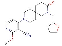 2-methoxy-4-[3-oxo-2-(tetrahydrofuran-2-ylmethyl)-2,9-diazaspiro[5.5]undec-9-yl]nicotinonitrile