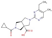 (3aR*,6aR*)-2-(cyclopropylcarbonyl)-5-(4-ethyl-5-methylpyrimidin-2-yl)hexahydropyrrolo[3,4-c]pyrrole-3a(1H)-carboxylic acid