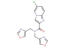 6-chloro-N,N-bis(1,3-oxazol-4-ylmethyl)imidazo[1,2-a]pyridine-2-carboxamide