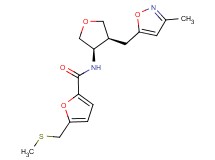 N-{(3R*,4S*)-4-[(3-methylisoxazol-5-yl)methyl]tetrahydrofuran-3-yl}-5-[(methylthio)methyl]-2-furamide