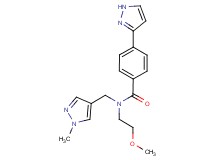 N-(2-methoxyethyl)-N-[(1-methyl-1H-pyrazol-4-yl)methyl]-4-(1H-pyrazol-3-yl)benzamide