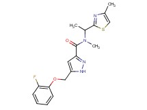 5-[(2-fluorophenoxy)methyl]-N-methyl-N-[1-(4-methyl-1,3-thiazol-2-yl)ethyl]-1H-pyrazole-3-carboxamide