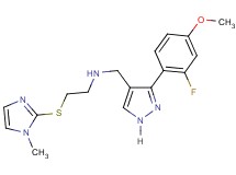 N-{[3-(2-fluoro-4-methoxyphenyl)-1H-pyrazol-4-yl]methyl}-2-[(1-methyl-1H-imidazol-2-yl)thio]ethanamine