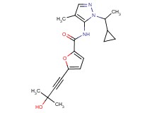 N-[1-(1-cyclopropylethyl)-4-methyl-1H-pyrazol-5-yl]-5-(3-hydroxy-3-methylbut-1-yn-1-yl)-2-furamide