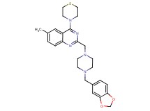 2-{[4-(1,3-benzodioxol-5-ylmethyl)-1-piperazinyl]methyl}-6-methyl-4-(4-thiomorpholinyl)quinazoline
