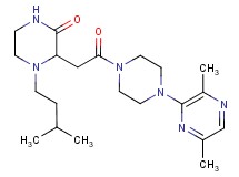 3-{2-[4-(3,6-dimethyl-2-pyrazinyl)-1-piperazinyl]-2-oxoethyl}-4-(3-methylbutyl)-2-piperazinone