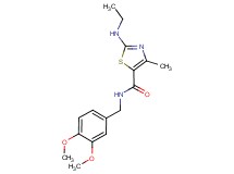 N-(3,4-dimethoxybenzyl)-2-(ethylamino)-4-methyl-1,3-thiazole-5-carboxamide trifluoroacetate