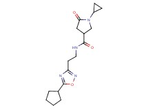 N-[2-(5-cyclopentyl-1,2,4-oxadiazol-3-yl)ethyl]-1-cyclopropyl-5-oxo-3-pyrrolidinecarboxamide