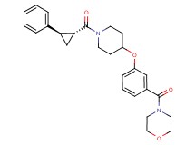 4-{3-[(1-{[(1R*,2R*)-2-phenylcyclopropyl]carbonyl}-4-piperidinyl)oxy]benzoyl}morpholine