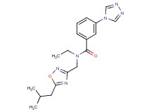 N-ethyl-N-[(5-isobutyl-1,2,4-oxadiazol-3-yl)methyl]-3-(4H-1,2,4-triazol-4-yl)benzamide