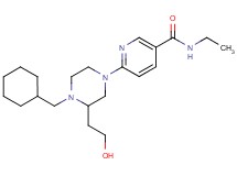 6-[4-(cyclohexylmethyl)-3-(2-hydroxyethyl)-1-piperazinyl]-N-ethylnicotinamide