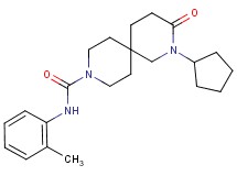 2-cyclopentyl-N-(2-methylphenyl)-3-oxo-2,9-diazaspiro[5.5]undecane-9-carboxamide