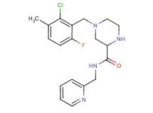 4-(2-chloro-6-fluoro-3-methylbenzyl)-N-(2-pyridinylmethyl)-2-piperazinecarboxamide