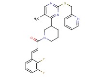 4-{1-[(2E)-3-(2,3-difluorophenyl)-2-propenoyl]-3-piperidinyl}-5-methyl-2-[(2-pyridinylmethyl)thio]pyrimidine