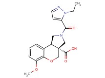 (3aR*,9bR*)-2-[(1-ethyl-1H-pyrazol-5-yl)carbonyl]-6-methoxy-1,2,3,9b-tetrahydrochromeno[3,4-c]pyrrole-3a(4H)-carboxylic acid