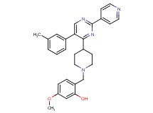 5-methoxy-2-({4-[5-(3-methylphenyl)-2-(4-pyridinyl)-4-pyrimidinyl]-1-piperidinyl}methyl)phenol