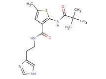 2-[(2,2-dimethylpropanoyl)amino]-N-[2-(1H-imidazol-4-yl)ethyl]-5-methylthiophene-3-carboxamide