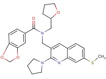 N-{[7-(methylthio)-2-(1-pyrrolidinyl)-3-quinolinyl]methyl}-N-(tetrahydro-2-furanylmethyl)-1,3-benzodioxole-5-carboxamide