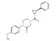 1-(4-methoxyphenyl)-4-{[(1R*,2R*)-2-phenylcyclopropyl]carbonyl}-2-piperazinone