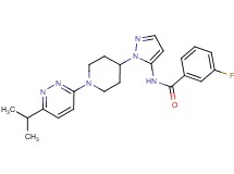 3-fluoro-N-{1-[1-(6-isopropylpyridazin-3-yl)piperidin-4-yl]-1H-pyrazol-5-yl}benzamide