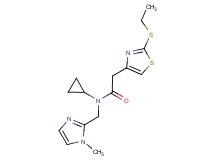 N-cyclopropyl-2-[2-(ethylthio)-1,3-thiazol-4-yl]-N-[(1-methyl-1H-imidazol-2-yl)methyl]acetamide